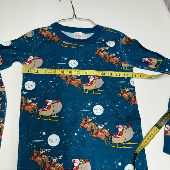 Hanna Andersson Kids Blue Santa Pajamas set Sz 169 cm US 14 organic cotton nwot - Picture 4 of 10
